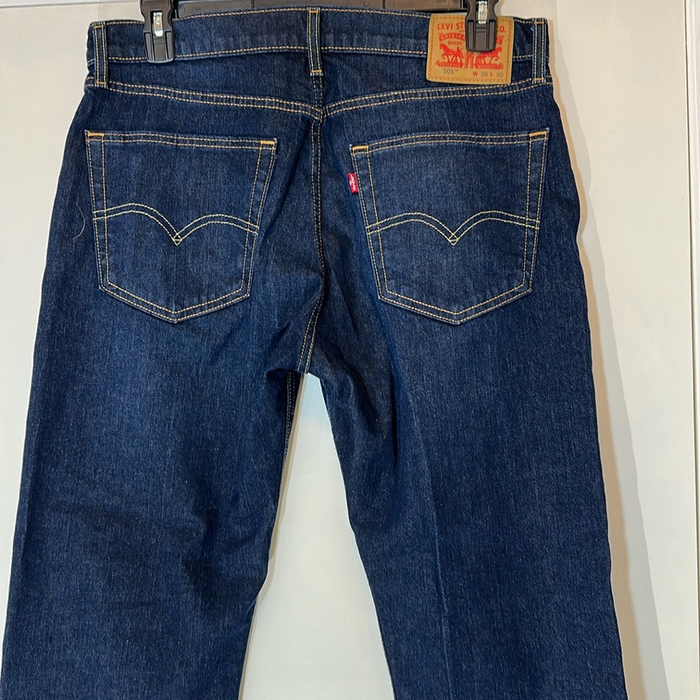 Levi’s 505 Relaxed Cotton Stretch Denim Jeans 36x30